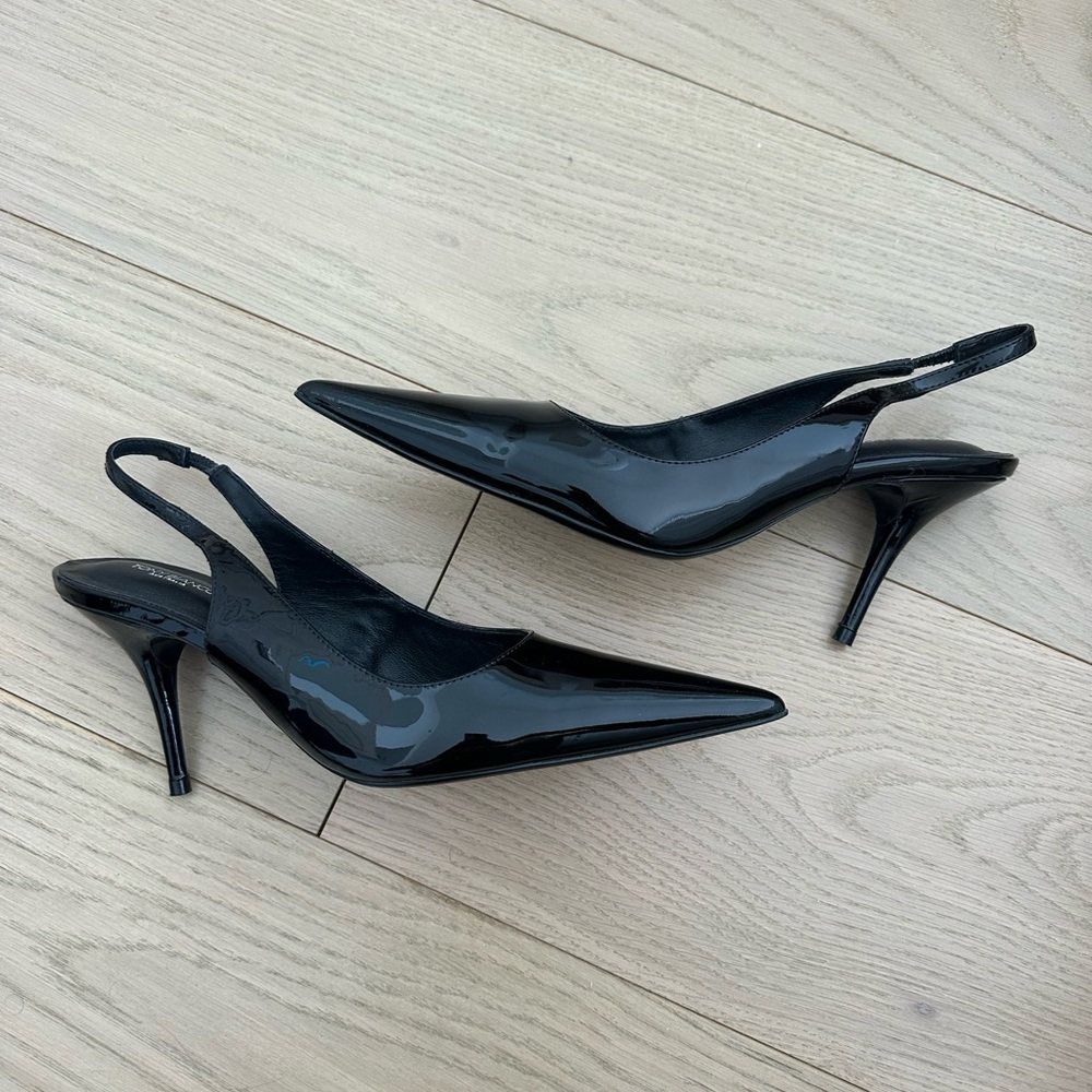 Tony Bianco sling back patent pumps